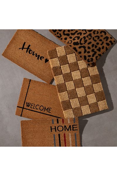 Mudo Home 40X60 Double Color Show Effect Women's Door Mat - Home with Heart