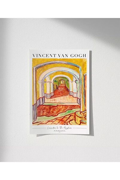 VOGLOO Çerçevesiz Poster Vincent Van Gogh Tımarhanedeki Koridor