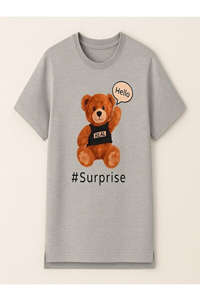 Butik ModaBySerap Yırtmaçlı Düz kesim & Relaxed Fit Uzun Tişört