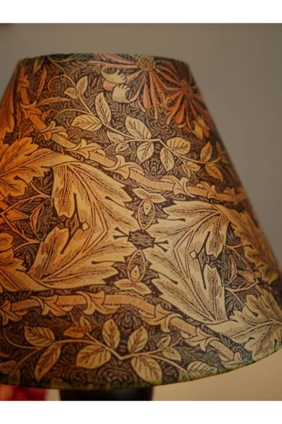 Semboldekor 2t Black Footed Black Conical Ethnic Leaf Pattern Lampshade Living Room Bedroom Stylish Lampshade