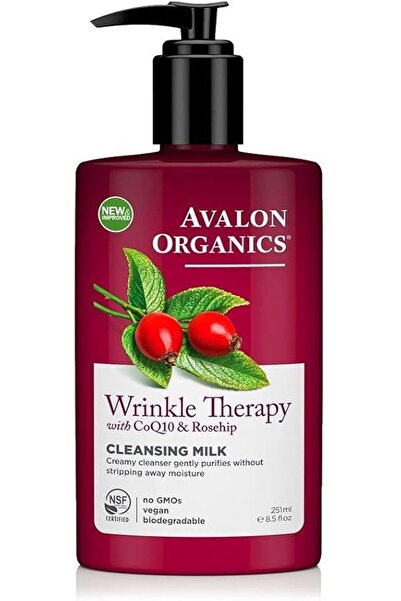 Avalon Organics أفالون أورغانيكس‏, علاج التجاعيد,مع سى أو كيو10 و ثمر الورد,غسول لبن,8.5 أونصة(251 مل)
