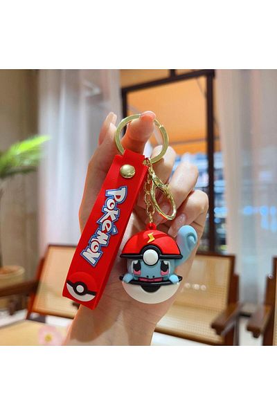 Miniso Squirtle Poké Ball Pikachu Figure Keychain Cute Pokemon Doll Jewelry Schoolbag Pendant Car Keyring A
