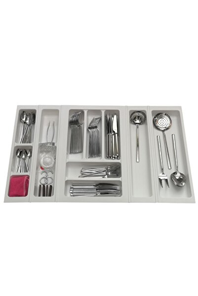 Adilon Kitchen Drawer Cutlery White 74 cm X 48 cm (3.5 cm Can Be Cut from the...