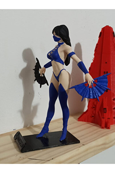 Srd3dMaker Detaylı El Boyaması Mortal Kombat Kitana Figürü 30cm mod2
