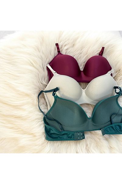 Kerem Giyim Set de sutien Lotus (FĂRĂ umplutură) pentru femei, fără sârmă, 3 piese