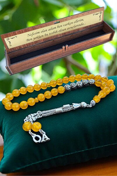 Atolyezone Sertifikalı Sıkma Ateş Kehribar Tesbih Hediyelik Harfli, İsimli Te...