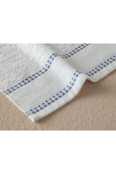 English Home Lega Cotton Dobby Face Towel Set 50x80+30x45 Cm Ecru-Light Indigo