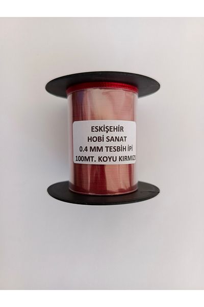 Eskişehir hobi sanat 100 Meters Dark Red Color 0.4 mm Rosary Thread