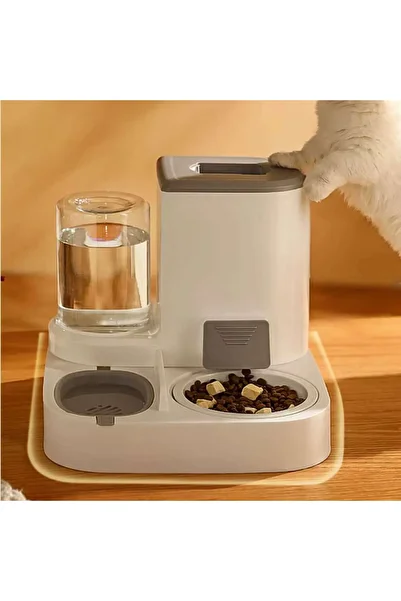 FloriaShopping Pet Cat Dog Food and Water Bowl with Ceramic Bowl