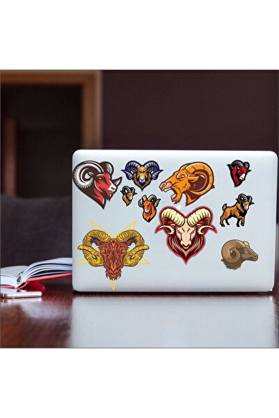 Reysa Tasarım مجموعة ملصقات الماعز - 1 مكونة من 10 قطع للهاتف والكمبيوتر اللو...