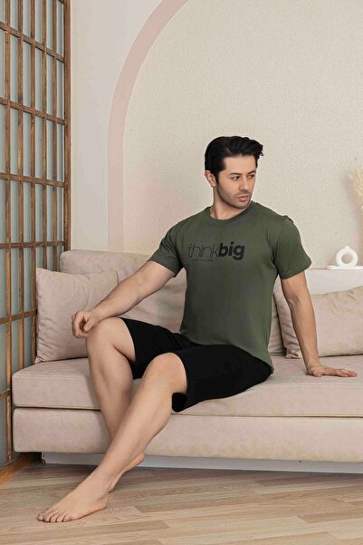 Tarık Father Son Combined Alk Top Short Sleeve Bermuda Boy Shorts Cycling Collar Pajama Set-4006