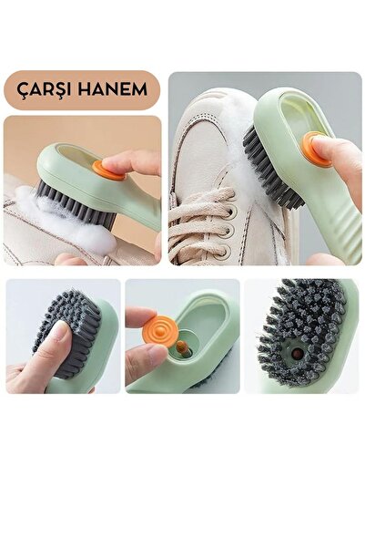 ÇARŞI HANEM Çok Amaçlı Deterjan Hazneli Pratik Fırça Ayakkabı, Bot Temizleme ...