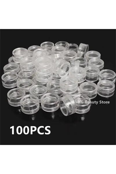 Choice 100 قطعة 50/100 قطعة 2.5 مل زجاجات مستحضرات تجميل حاويات عينة وعاء شفاف مرطبان كريم شفاف للأظافر أ