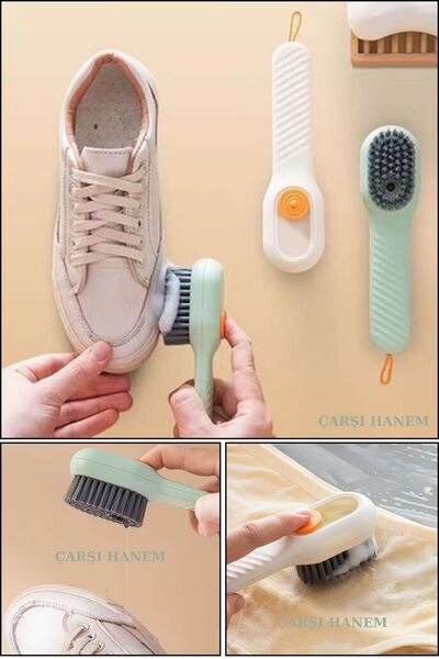 ÇARŞI HANEM Multi-Purpose Practical Brush with Detergent Tank Shoes, Boots Cleaning Washing Brush Sink Brush