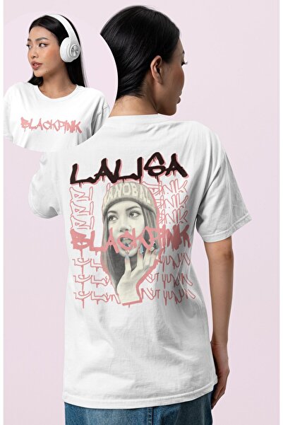 Fuddy Moda Tricou unisex cu imprimeu pe spate Blackpink Lisa, tricou unisex c...