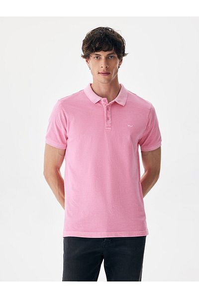 Ltb Ροζ μπλουζάκι με λαιμόκοψη Polo Faded Effect