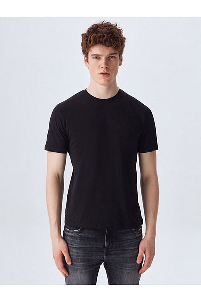 Ltb Μαύρο μπλουζάκι με κοντό μανίκι Crew Neck Basic