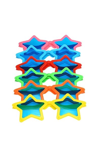 PRATİKOBA Big Star Party Glasses Assorted 12 Pieces