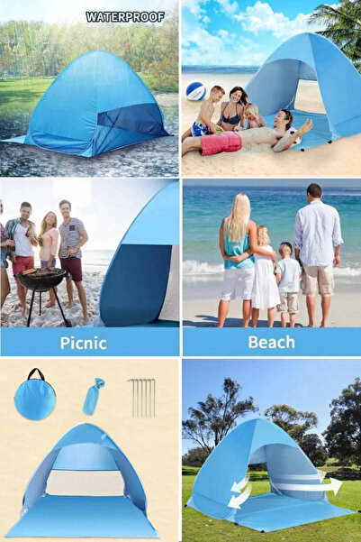 Yellowtech Tam Otomatik 2 Kişilik Plaj Çadırı | 160×140×115 Cm | Uv Korumalı, Su Geçirmez, Taşıma Çantalı