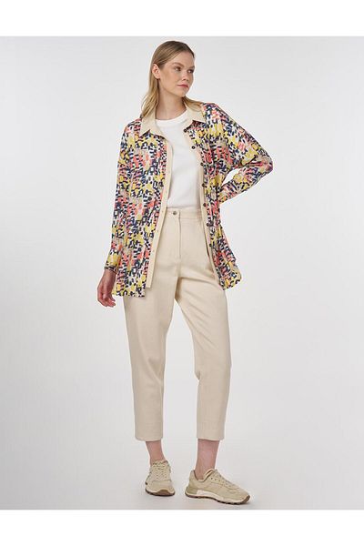 Kayra Ribbed Embroidered Tunic Cream