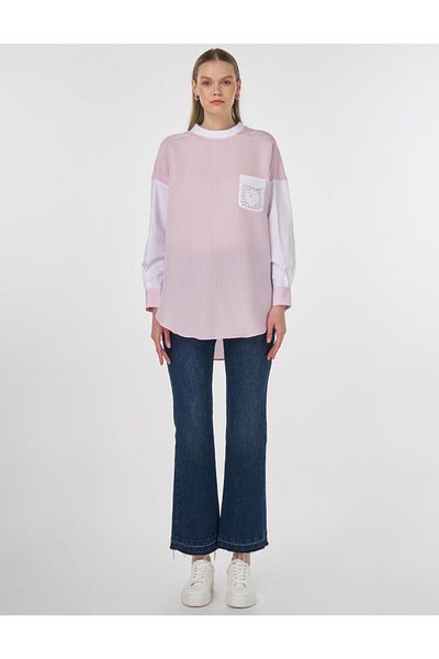 KYR Modal Tunic Pink with Lace Appliques