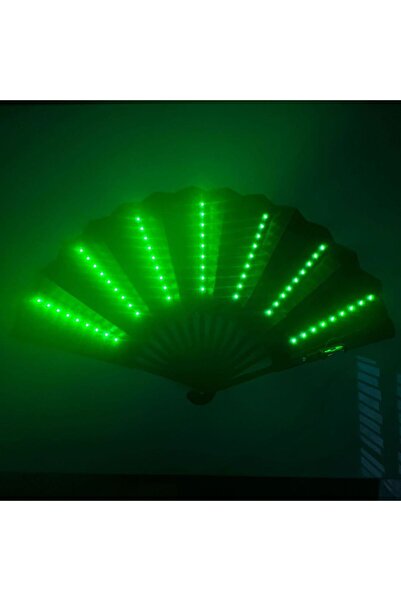 Choice مروحة راقصة قابلة للطي ومتوهجة باللون الأخضر مقاس 10 بوصات، مروحة عرض ليلية لحفلات الهالوين والكريسماس والمهرجانات الراقصة