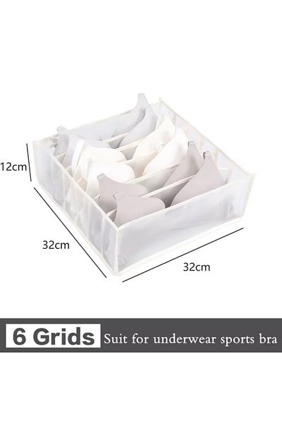 Choice L White 1pc Closet Organizer For Socks Separated Underwear Storage Box Jeans Bra Foldable