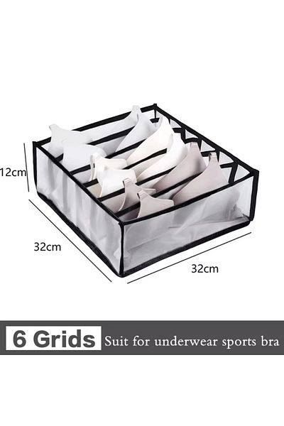 Choice L Black 1pc Closet Organizer For Socks Separated Underwear Storage Box Jeans Bra Foldable