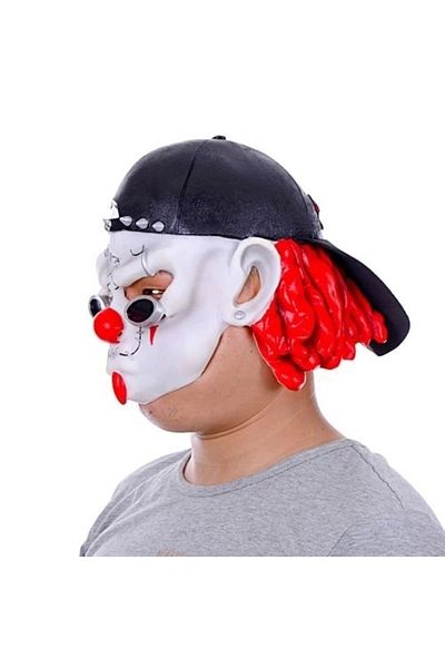 PRATİKOBA White Mask with Latex Hat and Glasses