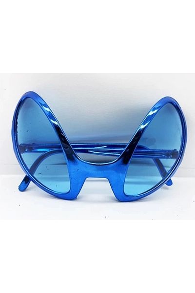 PRATİKOBA Retro Glasses - 80 Pieces 90 Years Party Glasses Blue Color 8x13 Cm