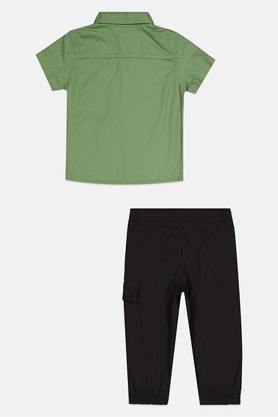 Dkny Toddlers Boy 2 Piece Shirt And Cargo Pant, Multicolor