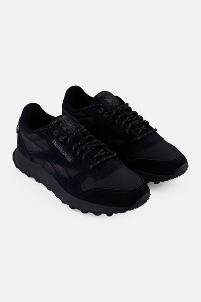Reebok Kids Boy Classic Leather Lace Up Running Shoes, Black