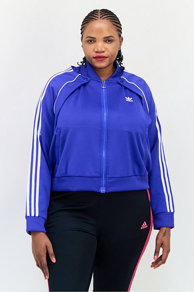 adidas Women Plus Size Long Sleeve Outdoor Sweatshirt, Blue