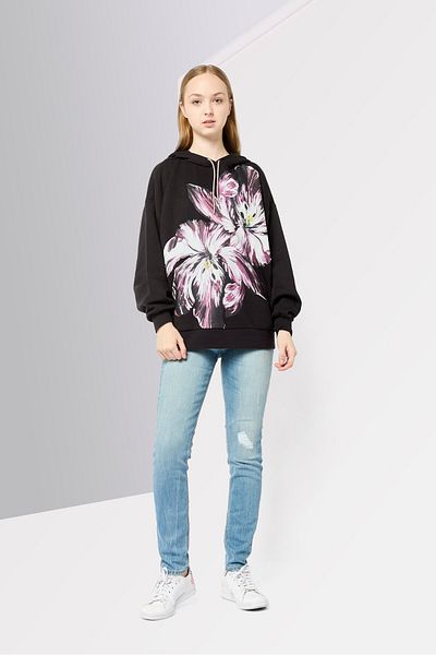 Scotch & Soda Women Graphic Print Long Sleeves Hoodie, Multicolor