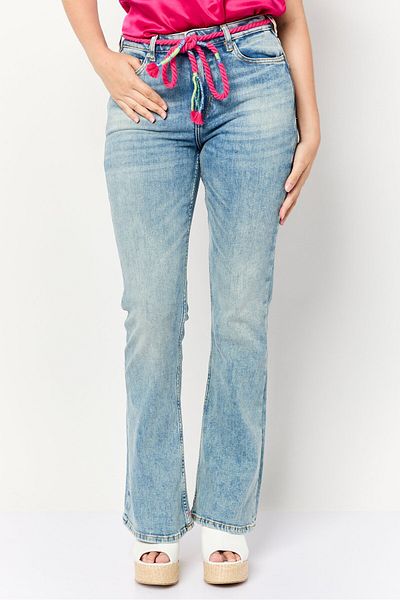 Scotch & Soda Women Regular Fit Washed Stretchable Boot Cut Jeans , Blue