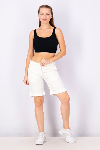 Timberland Women Regular Fit Solid Basic Shorts, White