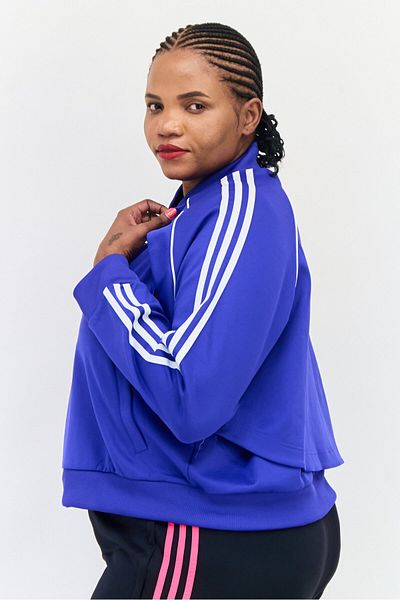 adidas Women Plus Size Long Sleeve Outdoor Sweatshirt, Blue