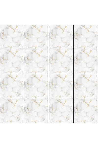 PRATİKOBA Decohandy Pvc Floor Tiles 30X30Cm 4 Pack - White with Marble Pattern 0.36m2