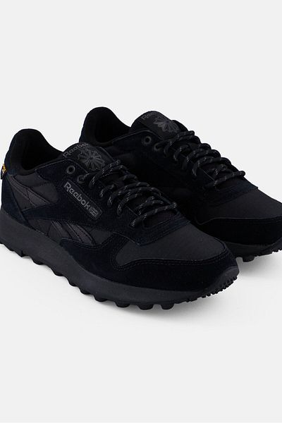 Reebok Kids Boy Classic Leather Lace Up Running Shoes, Black