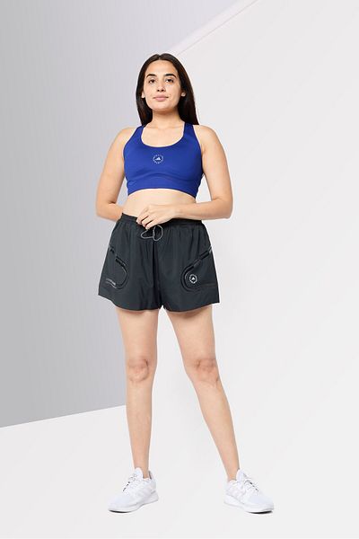adidas By Stella Mccartney Women Brand Logo Padded Medium Support Sports Bra, Dark Blue