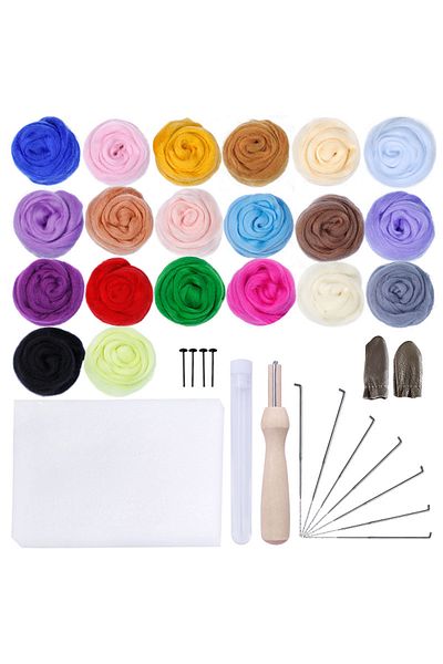 Choice 20color Set Miusie 20/36/50 Colors Needle Felting Kit Wool Felting Tools Handmade Felt Needle Felti