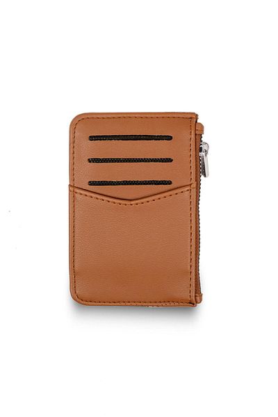Mio Gusto Tan Color Zippered Card Holder Women's Wallet