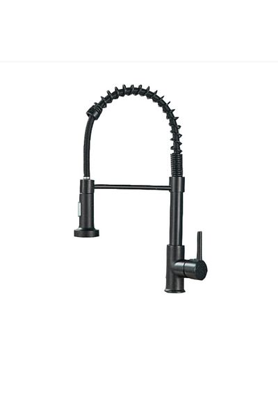 Blackswan Design Baterie chiuveta bucatarie, Blackswan, Tip M107 cu 2 moduri, model negru cu puncte albe, 44 cm