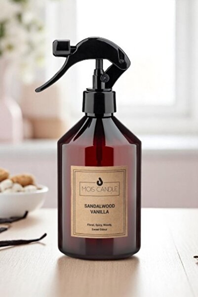Mois Candle Sandal Ağacı & Vanilya Oda Ve Kumaş Spreyi 500 ml Oda Kokusu- Uzu...