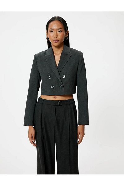 Koton Kadın Blazer Ceket Antrasit 5wak50013uw