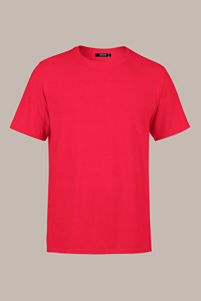 mmetalic Tricou roșu pentru bărbați, 100% bumbac, croială normală, croială co...