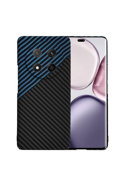 SKYDDAR INNOVATION Carcasă pentru Honor X9c / Magic7 Lite, textură de carbon, Carbonite FiberShell, albastră, set de stickere