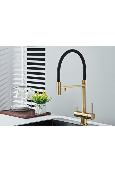 Blackswan Design Baterie chiuveta bucatarie, Blackswan, Tip M289, iesire pentru apa purificata si 2 moduri, 52 cm