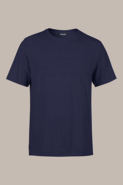 COMEOR Tricou bărbătesc din bumbac, cu mânecă scurtă, cu decolteu triplu, de ...