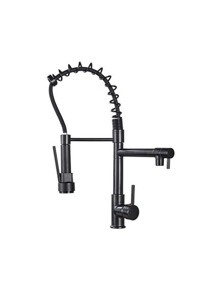 Blackswan Design Baterie chiuveta bucatarie, Blackswan, Tip M110 cu 2 moduri, negru mat, 48 cm